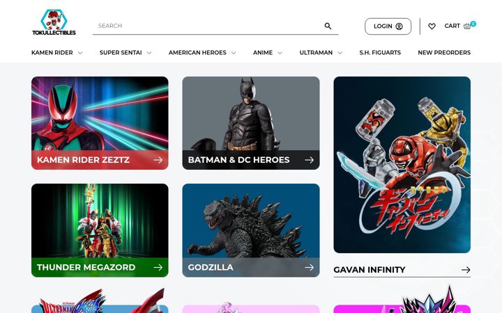 Screenshot von tokullectibles.com
