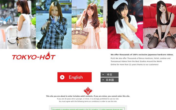 Screenshot of tokyo-hot.com