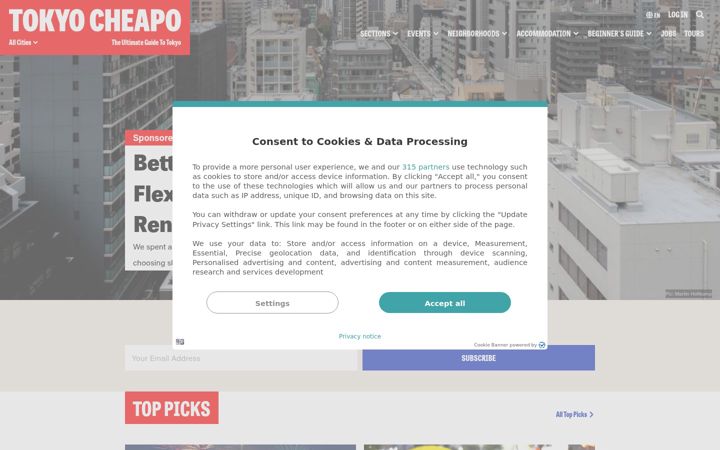 Screenshot of tokyocheapo.com