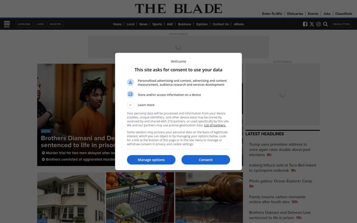 Екранна снимка на toledoblade.com