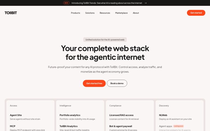 Screenshot of tollbit.com