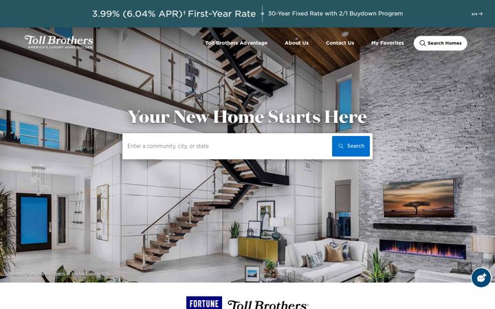 Screenshot of tollbrothers.com