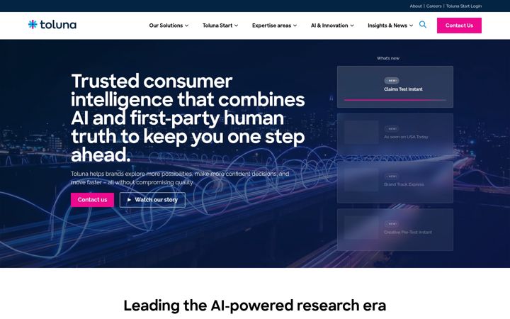 Екранна снимка на tolunacorporate.com