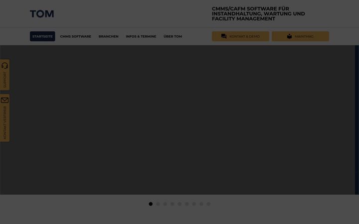Screenshot of tom-instandhaltungssoftware.de