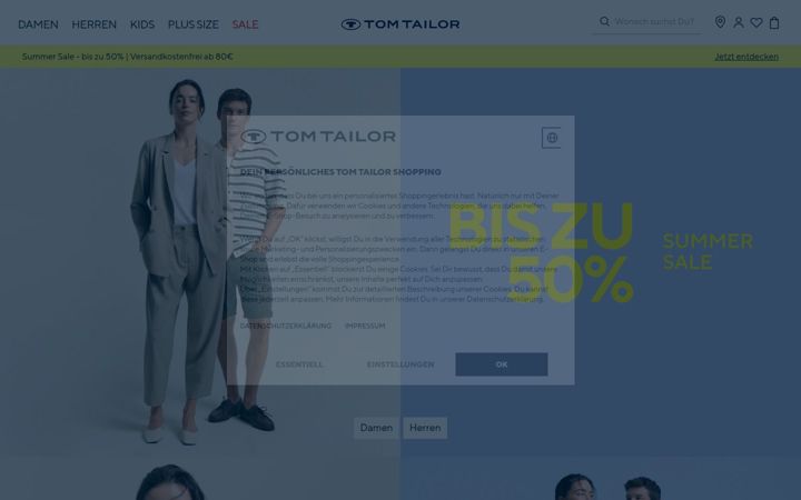 Screenshot of tom-tailor.de