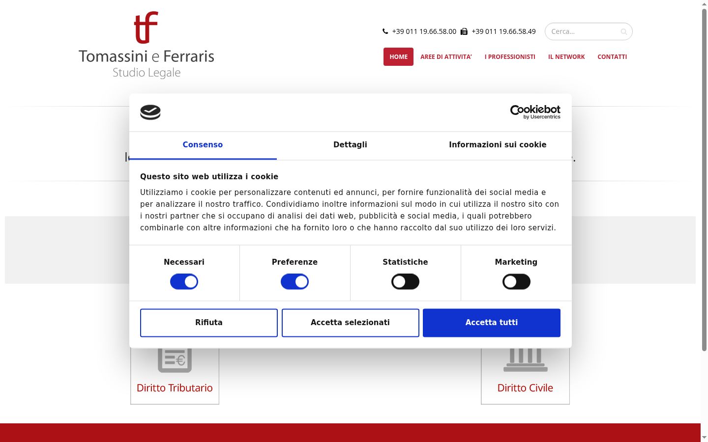 Skärmbild av samtyckesbannern som visades före någon interaktion