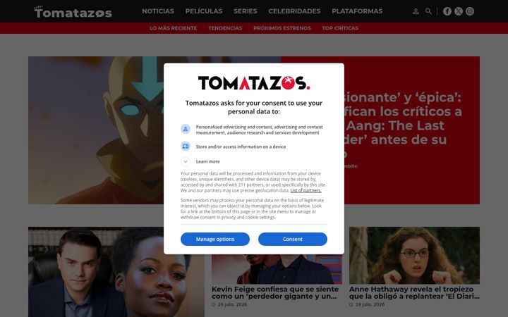 Screenshot of tomatazos.com
