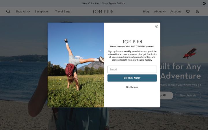 Screenshot of tombihn.com