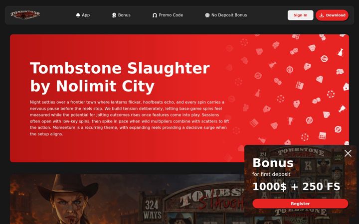 Screenshot of tombstone-slaughter.com