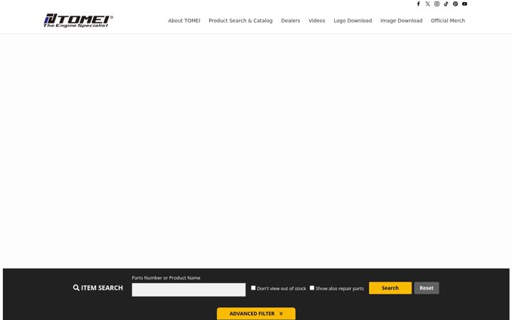 Screenshot of tomeiusa.com