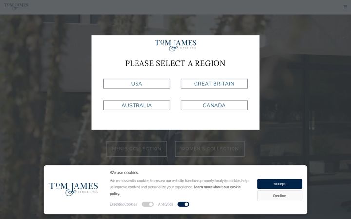 Screenshot of tomjames.com