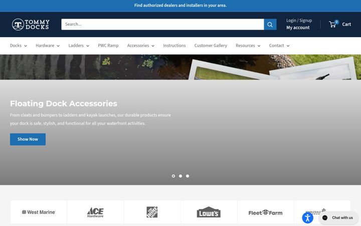 Screenshot of tommydocks.com