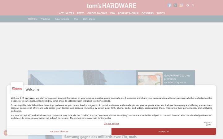 Screenshot of tomshardware.fr