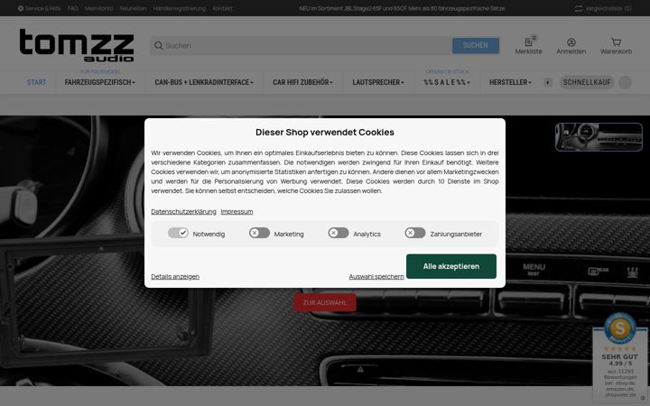 Screenshot of tomzzaudio.de