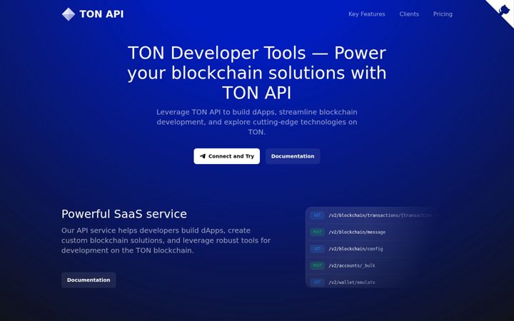 Screenshot di tonapi.io