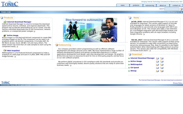 Zrzut ekranu tonec.com