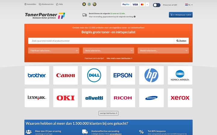 Screenshot of tonerpartner.be