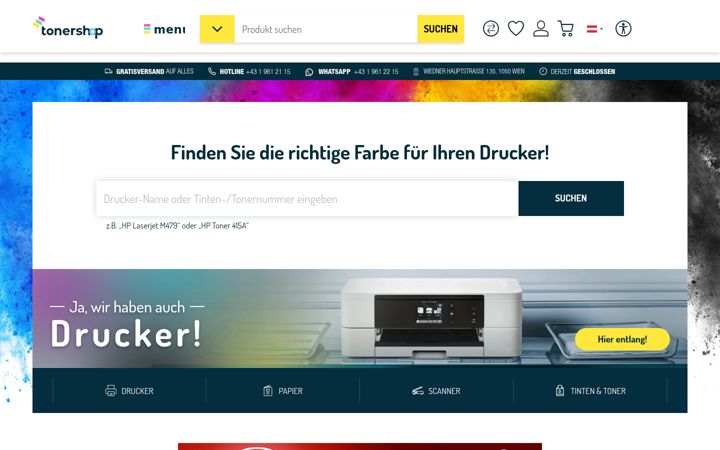 Screenshot of tonershop.at