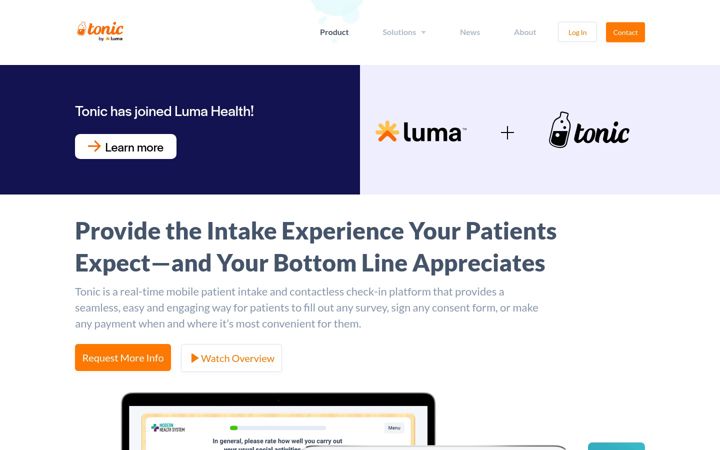 Screenshot of tonicforhealth.com