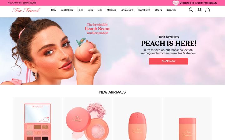 Screenshot of toofaced.com