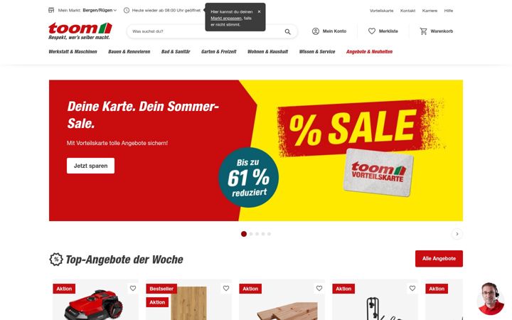 Screenshot of toom.de