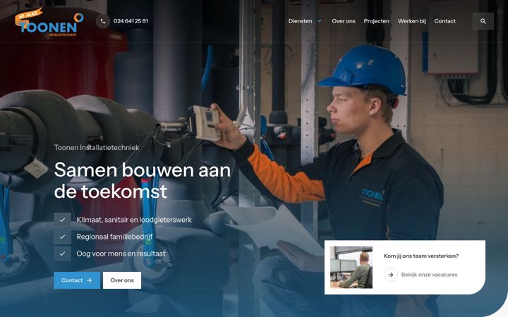 Snímek obrazovky toonen-installatietechniek.nl