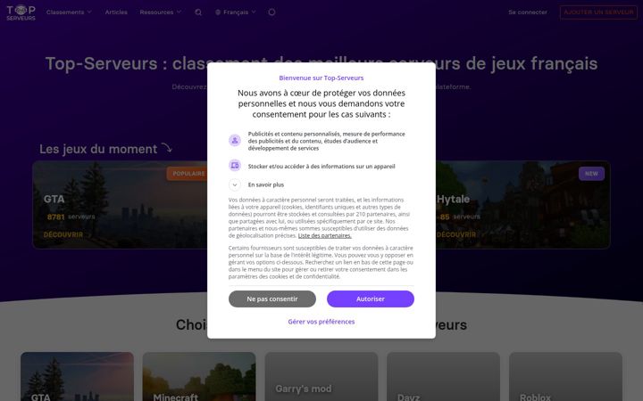 Screenshot of top-serveurs.net
