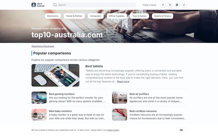 Screenshot of top10-australia.com