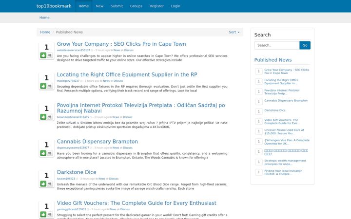 Screenshot of top10bookmark.com
