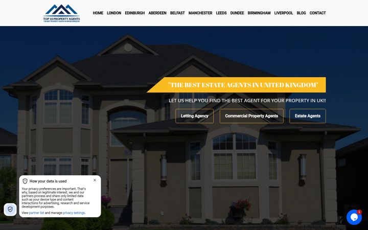 Screenshot of top10propertyagents.co.uk