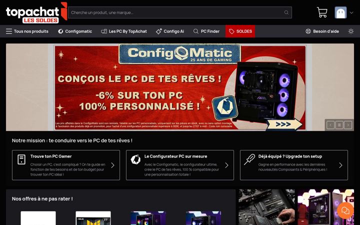 Screenshot of topachat.com