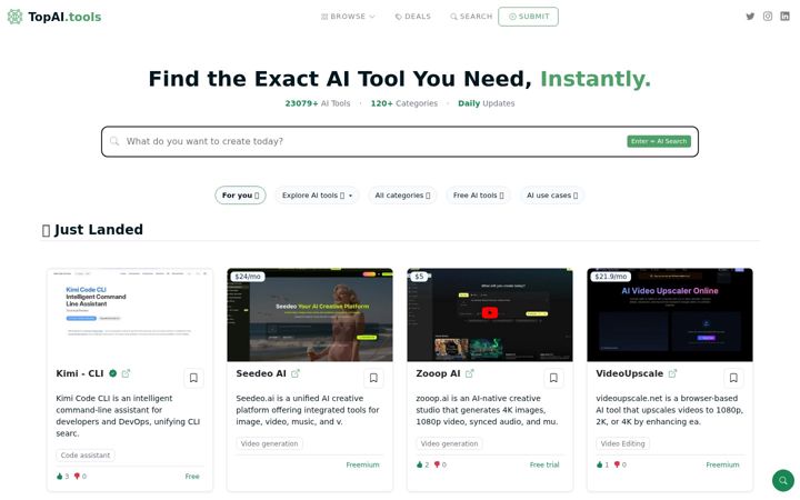 Screenshot of topai.tools