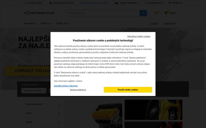 Екранна снимка на topautodiely24.sk