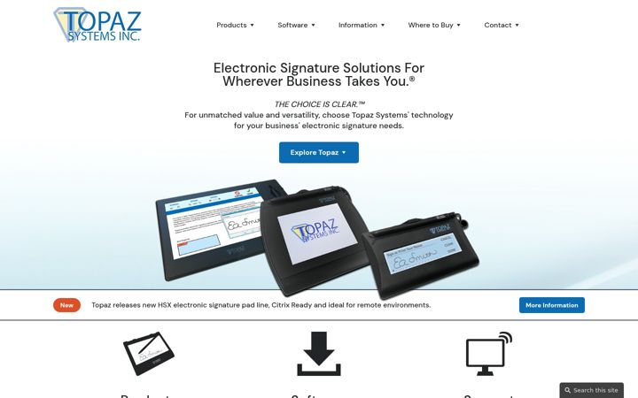 Screenshot of topazsystems.com