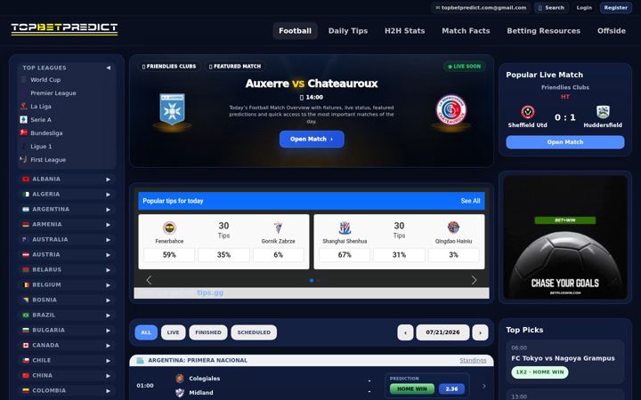 Screenshot of topbetpredict.com