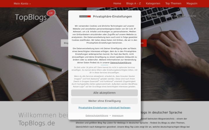 Screenshot of topblogs.de