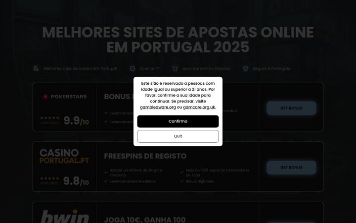 Screenshot of topcasinositespt.com