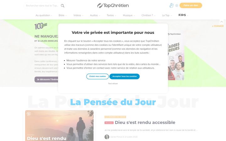 Screenshot of topchretien.com
