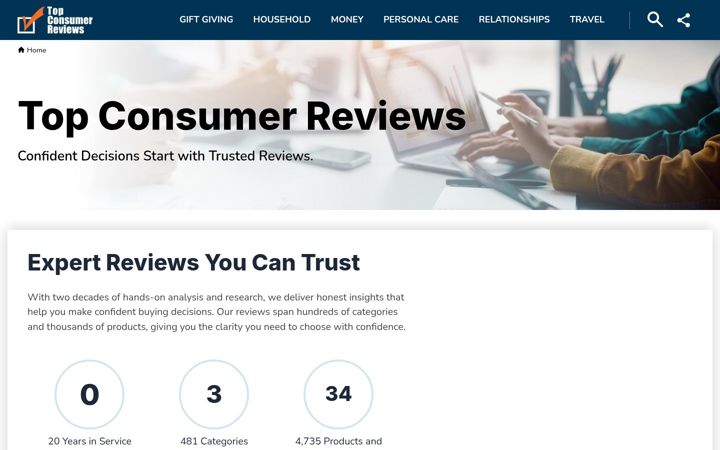 Screenshot of topconsumerreviews.com