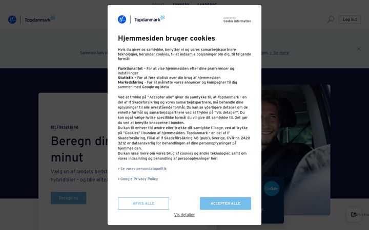 Screenshot ta' topdanmark.dk