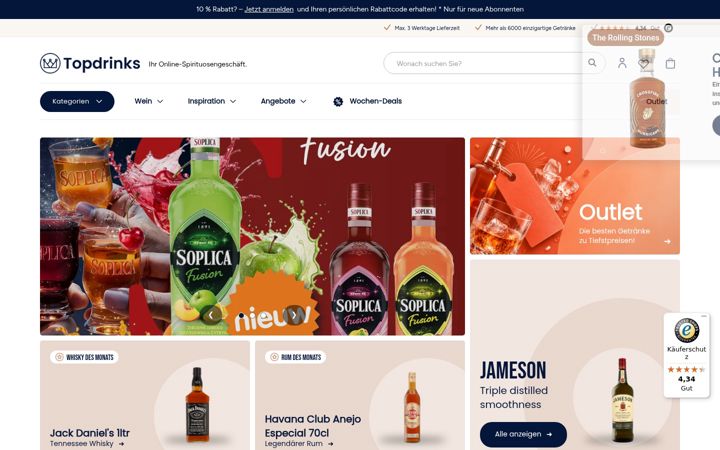 Screenshot of topdrinks.de