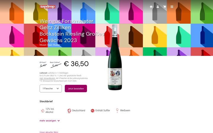 Posnetek zaslona topdropmarket.de