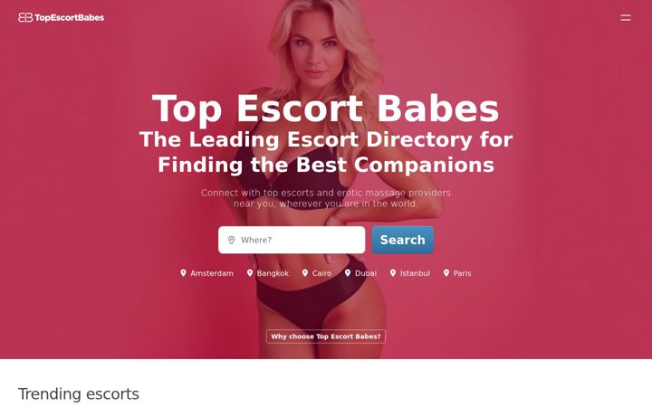 Screenshot of topescortbabes.com