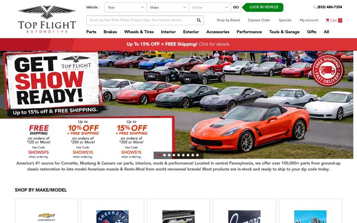 Screenshot of topflightautomotive.com