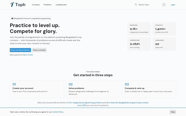 Screenshot of toph.co