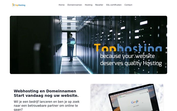 Screenshot of tophosting.eu