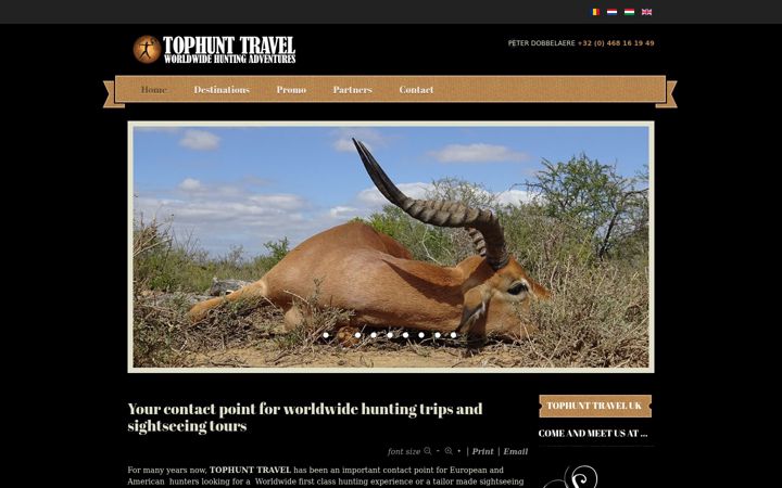 Captura de pantalla de tophunttravel.com