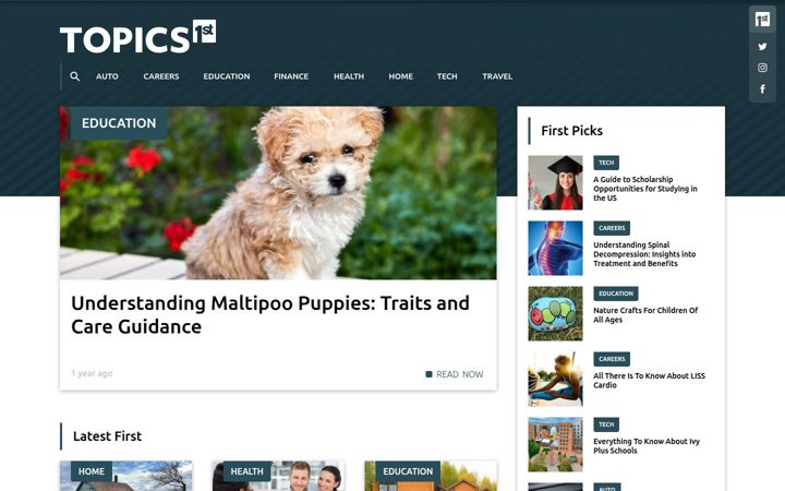 Screenshot von topics1st.com