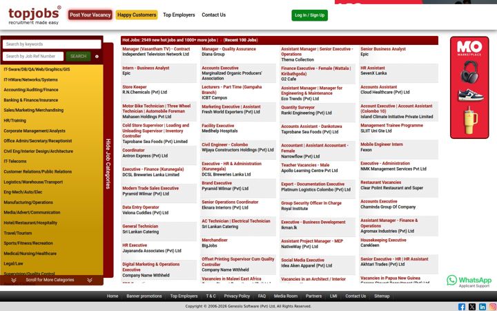 Screenshot of topjobs.lk