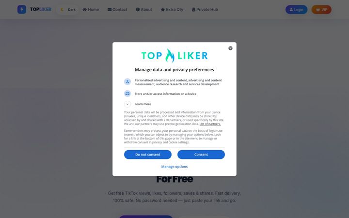 Screenshot of topliker.net